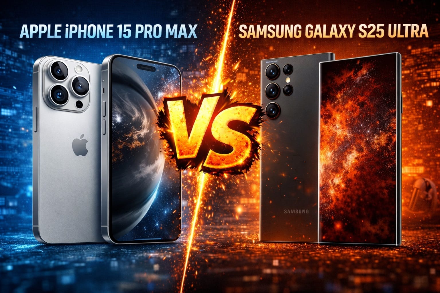 apple iphone 15 pro max vs. samsung galaxy s25 ultra