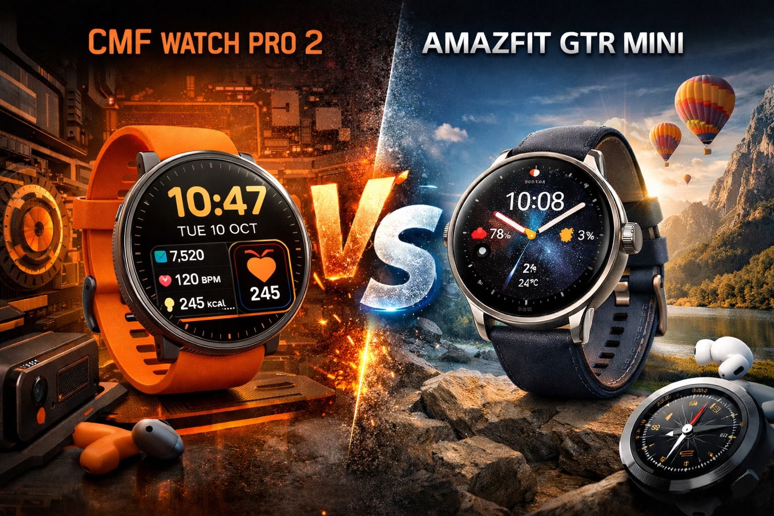 CMF Watch Pro 2 vs Amazfit GTR Mini – Smartwatch Showdown