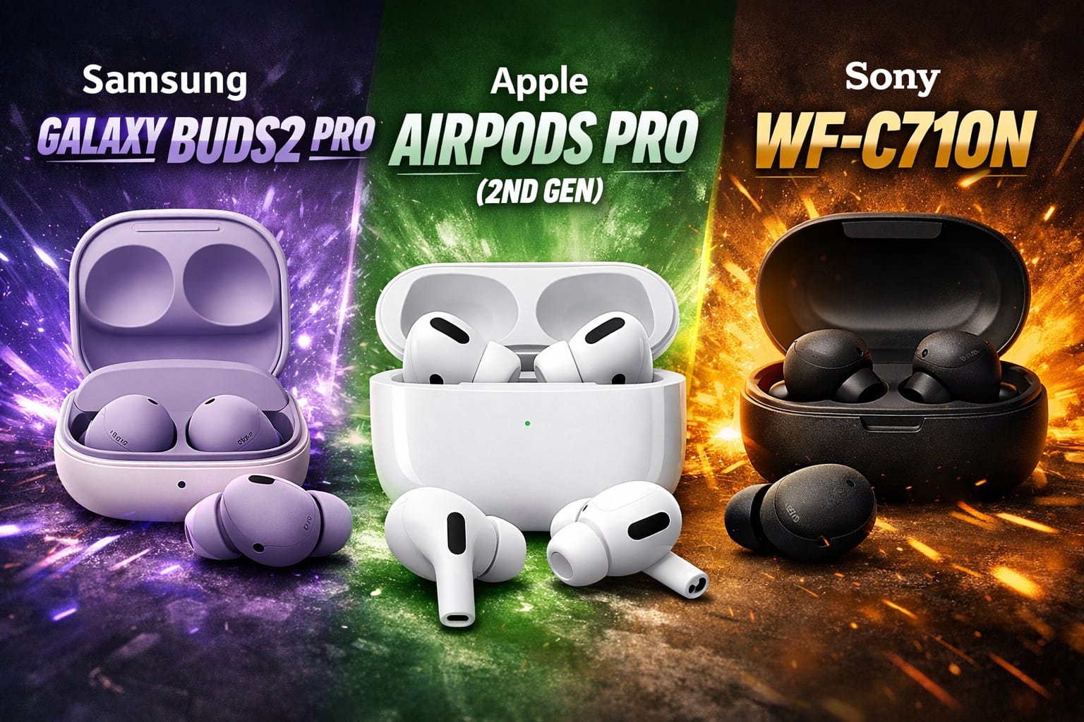 galaxy buds2 pro vs airpods pro vs wf c710n