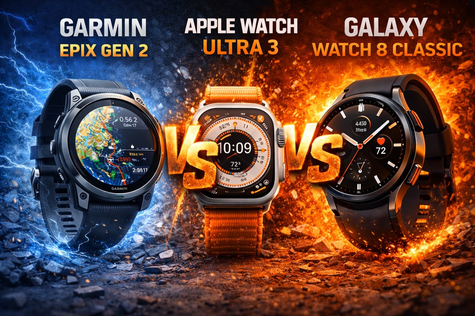 Garmin Epix Gen 2 vs Apple Watch Ultra 3 vs Galaxy Watch 8 Classic: The Ultimate Comparison Guide