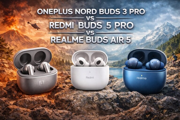 oneplus nord buds 3 pro vs. redmi buds 5 pro vs. realme buds air 5
