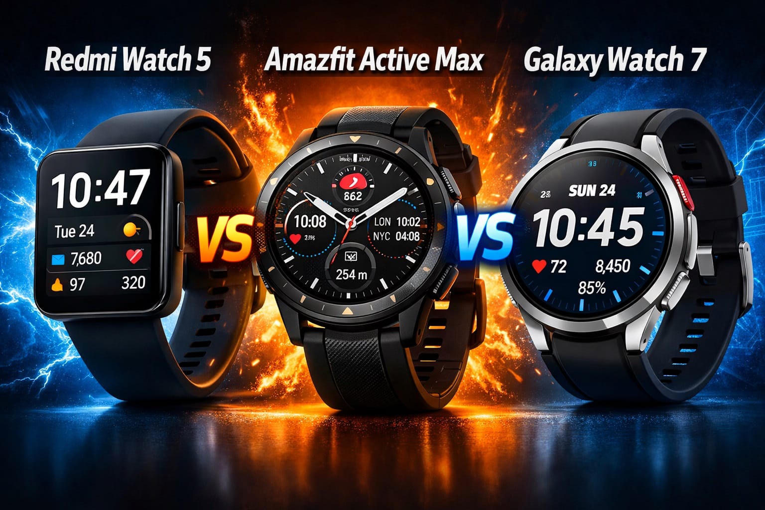 Best Smartwatch 2026? Redmi Watch 5 vs Amazfit Active Max vs Galaxy Watch 7
