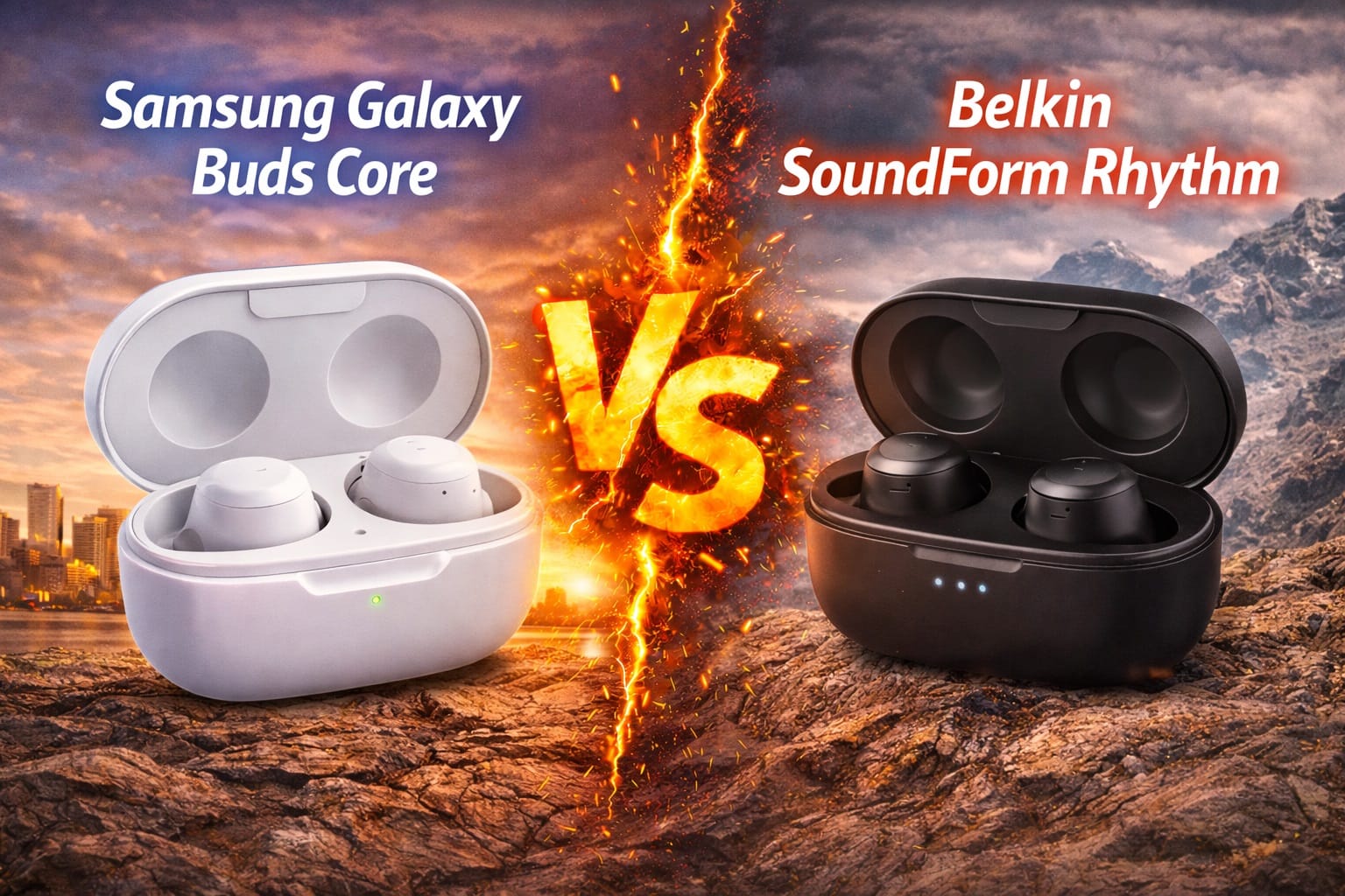 galaxy buds core vs. belkin soundform rhythm